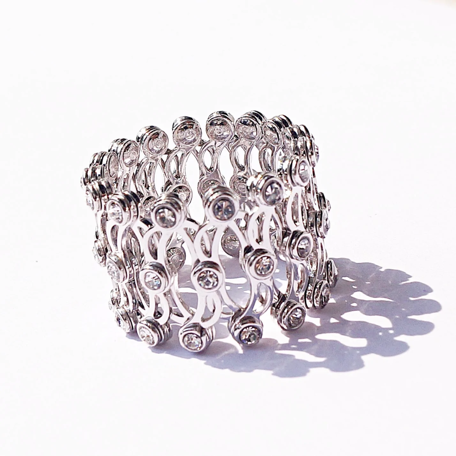 Chunky Sterling silver heavy hammered ring bracelet – TLK Jewellery